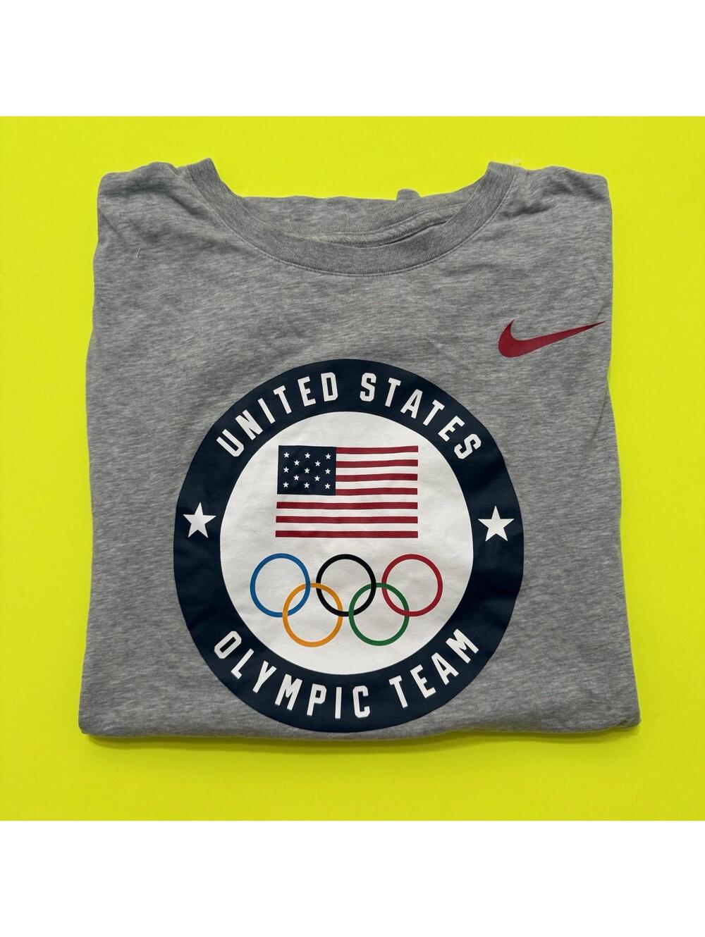 Nike Team USA 2020 Tokyo Olympics Logo Grey Dri Fit Shirt CN1472-063 Men’s